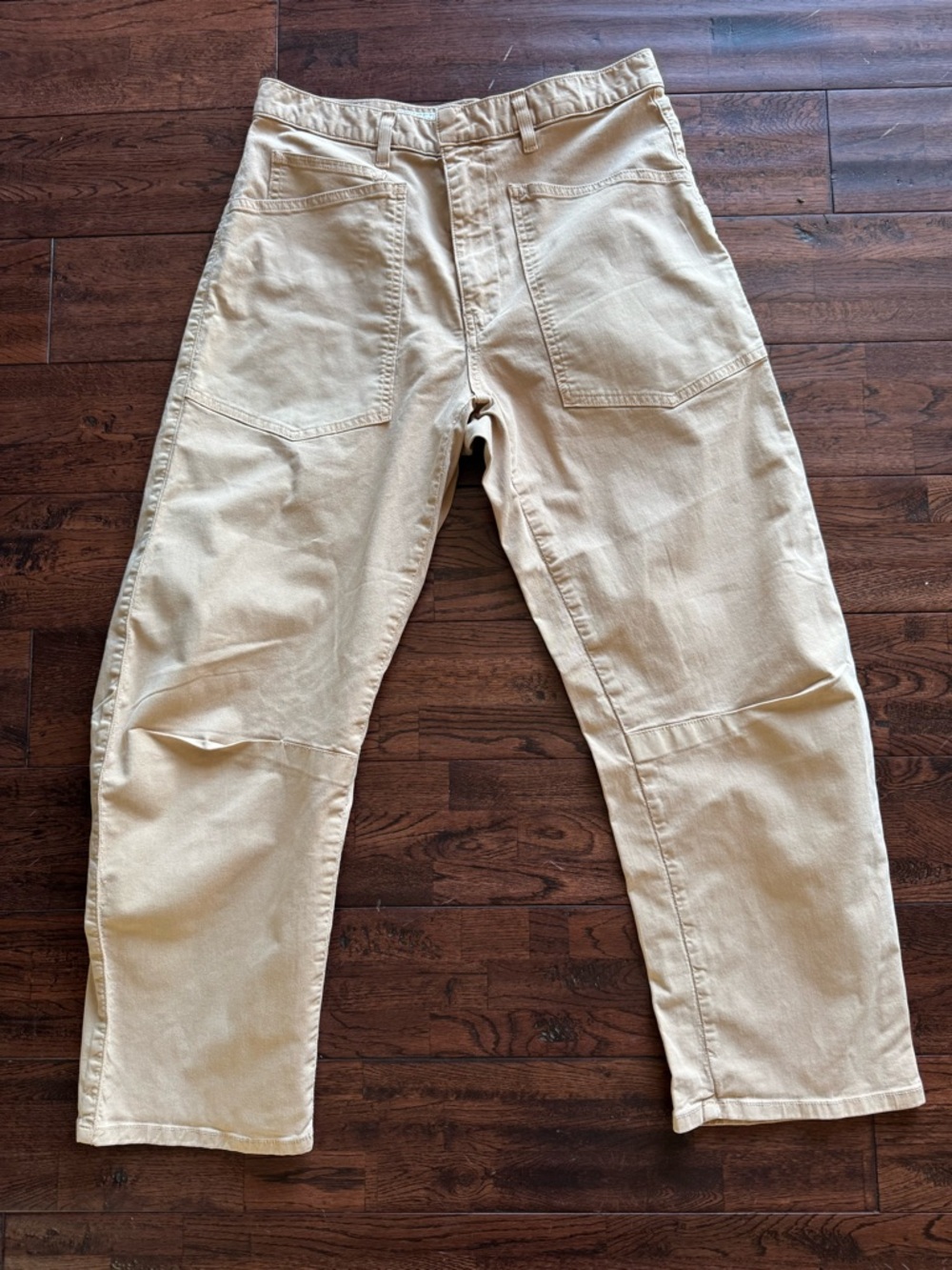 Nili Lotan Shon Mid-rise Cotton Stretch Twill Barrel Pant Camel SZ 2